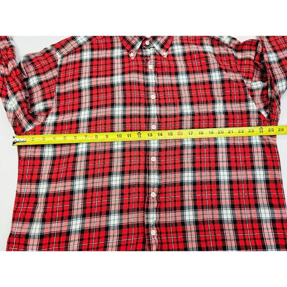 Brooks Bothers Size Large Mens Red White Black Green Check Flannel Sport Shirted - Picture 3 of 9